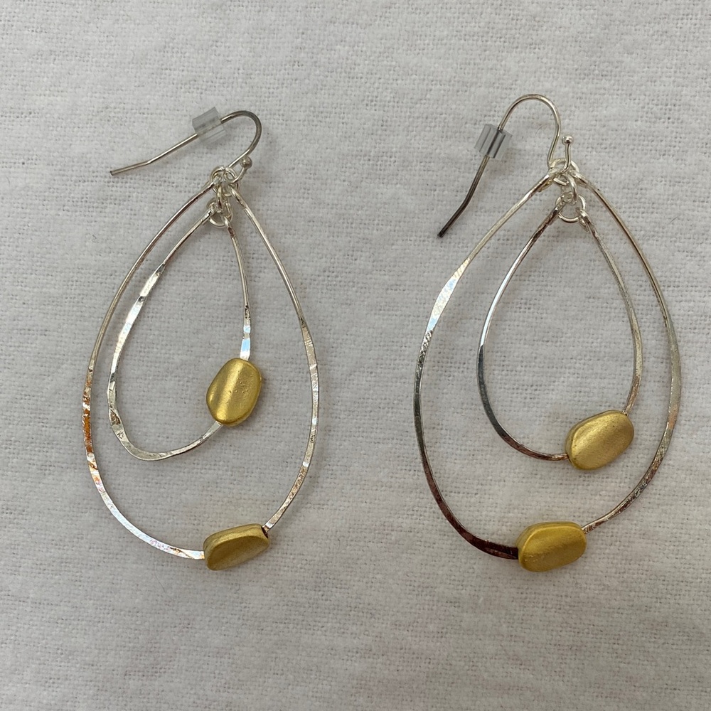 Anthropologie silver and god earrings